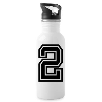 2 - Water bottle with straw - white - Right