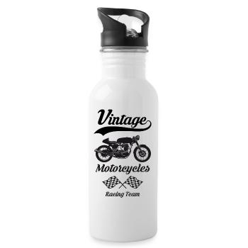 vintage motorcycles team 07 - Gourde avec paille intégrée - blanc - Droite
