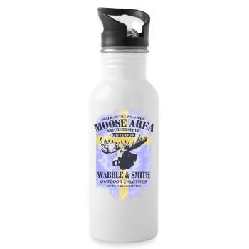 Moose Land - Sweden Vintage Flag - Trinkflasche mit integriertem Trinkhalm - Weiß - Rechts