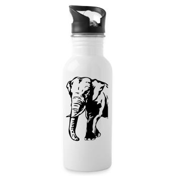 Elephant - Africa - Trinkflasche mit integriertem Trinkhalm - Weiß - Rechts