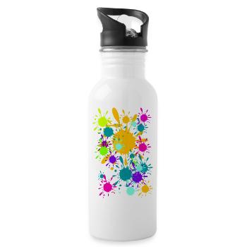 colorful blobs (b) - Water bottle with straw - white - Right