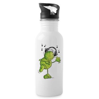 Grenouille avec écouteurs - Gourde avec paille intégrée - blanc - Droite