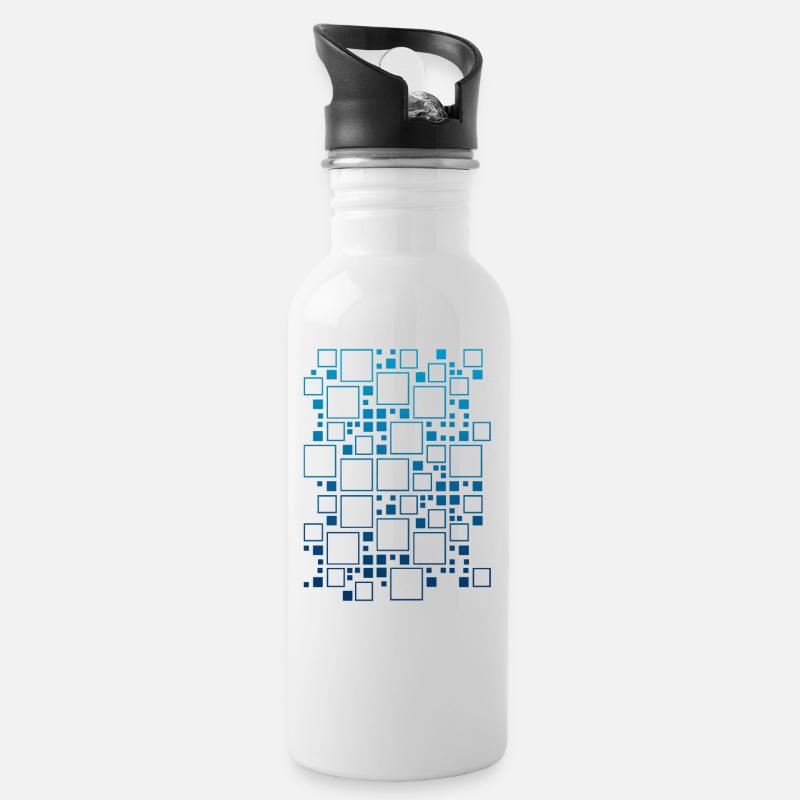 abstrait - Gourde avec paille intégrée - blanc
