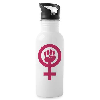 Feminism power - Gourde avec paille intégrée - blanc - Droite