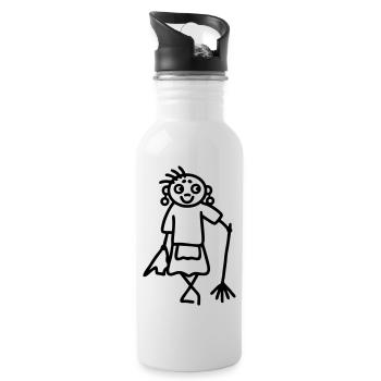 Cleaning lady - Water bottle with straw - white - Right