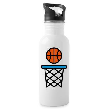 Basketball - Trinkflasche mit integriertem Trinkhalm - Weiß - Rechts