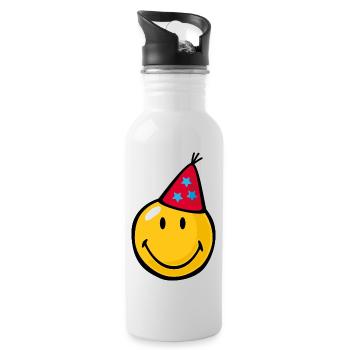 Smiley Birthday Hat - Gourde avec paille intégrée - blanc - Droite