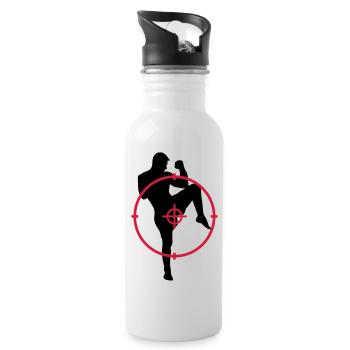 Kickboxing / Kickboxer / Kick Boxing / Kick Boxer - Water bottle with straw - white - Right
