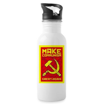 Poster Rendez le communisme grand - Gourde avec paille intégrée - blanc - Droite