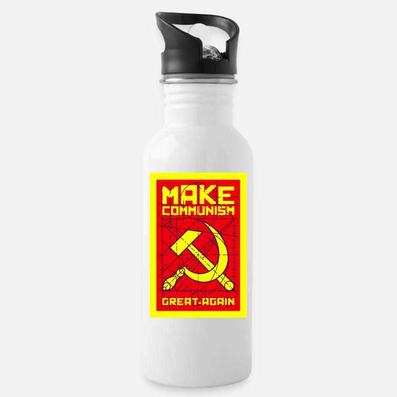 Poster Make communism great again - Water bottle with straw - white