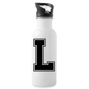 l_symbol - Trinkflasche mit integriertem Trinkhalm - Weiß - Rechts