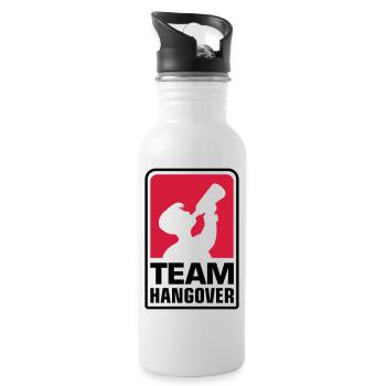 team logo hangover - Trinkflasche mit integriertem Trinkhalm - Weiß - Rechts