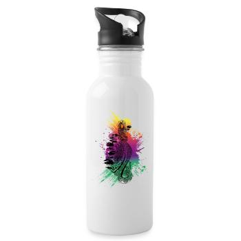 Shaman Lady Black - Water bottle with straw - white - Right