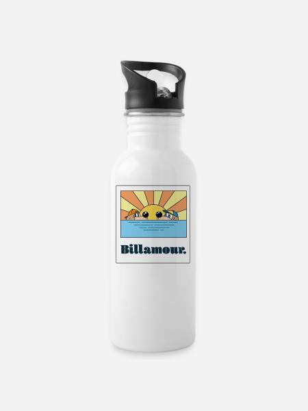 Sunset - Water bottle with straw - white