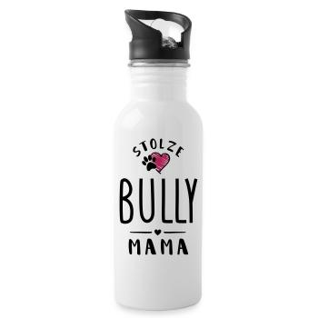 bully mama herz - Trinkflasche mit integriertem Trinkhalm - Weiß - Rechts