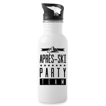 apres ski party team - Trinkflasche mit integriertem Trinkhalm - Weiß - Rechts