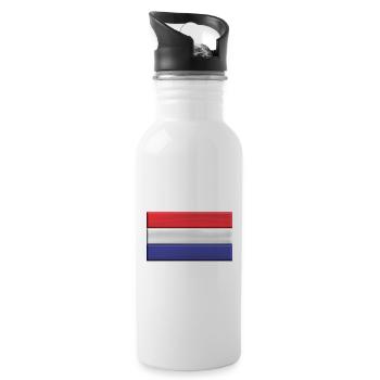 Netherlands flag 3 D Holland - Water bottle with straw - white - Right