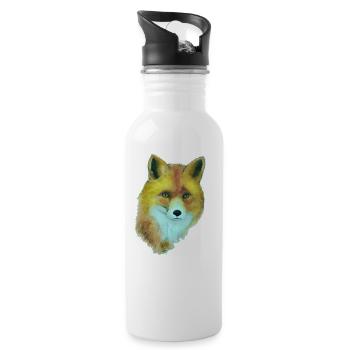 Fuchs - Trinkflasche mit integriertem Trinkhalm - Weiß - Rechts