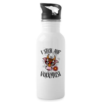 I steh auf Voixmusi - Trinkflasche mit integriertem Trinkhalm - Weiß - Rechts