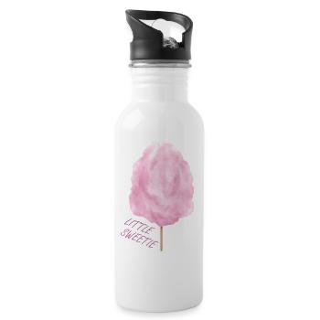 Pink cotton candy candy on the - Water bottle with straw - white - Right
