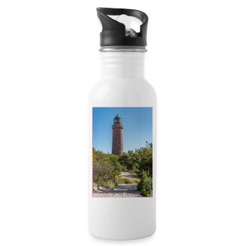 Lighthouse Darsser Place Ostsee Weststrand - Water bottle with straw - white - Right