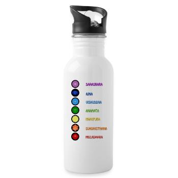 The 7 yoga spirituality chakras - Water bottle with straw - white - Right