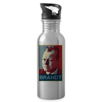 Willy Brandt Shirt - Trinkflasche mit integriertem Trinkhalm - Lightsilver - Rechts