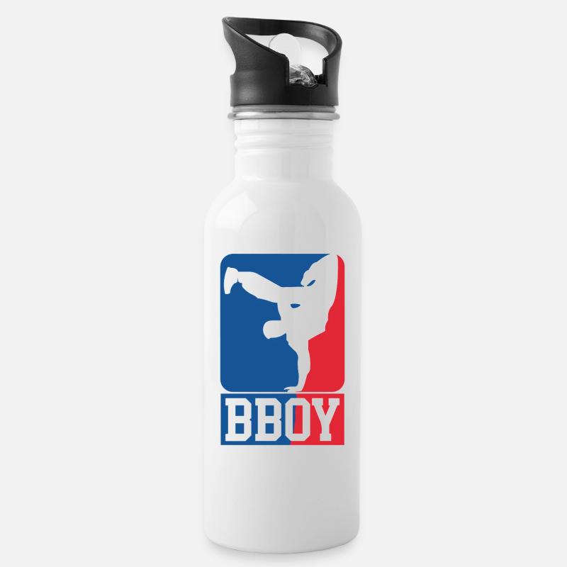 Breakdance B-Boy Streetdance Design Hip Hop Dance - Trinkflasche mit integriertem Trinkhalm - Weiß