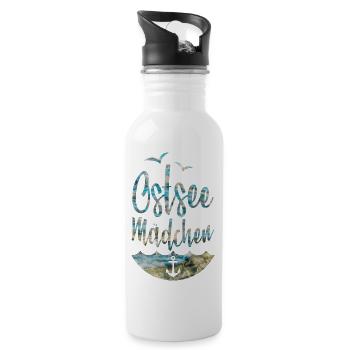 OSTSEE MÄDCHEN - Trinkflasche mit integriertem Trinkhalm - Weiß - Rechts