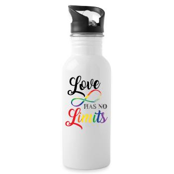 Love has no limits. Belle conception transgenre - Gourde avec paille intégrée - blanc - Droite