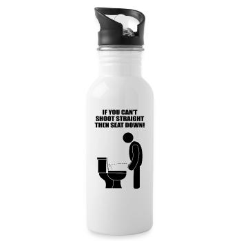 If you can't shoot straight - Water bottle with straw - white - Right