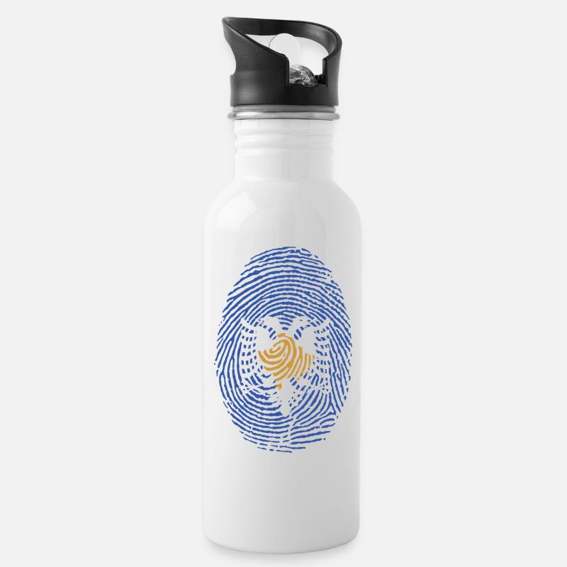 ADN Kosovo - Albanais - Gourde avec paille intégrée - blanc