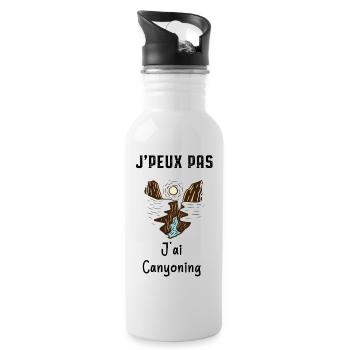 je peux pas j'ai canyoning - Gourde avec paille intégrée - blanc - Droite