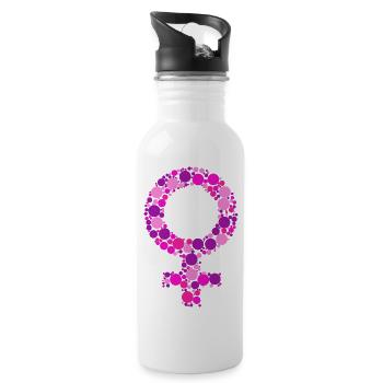 Female Symbol - Water bottle with straw - white - Right