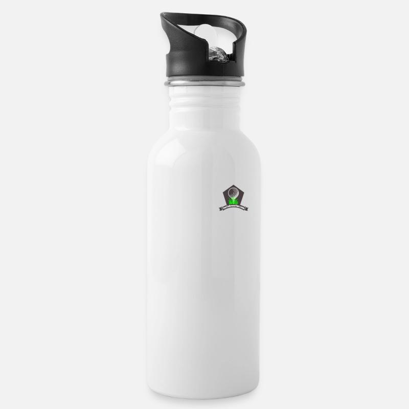 GolfEr Golfer - Trinkflasche mit integriertem Trinkhalm - Weiß