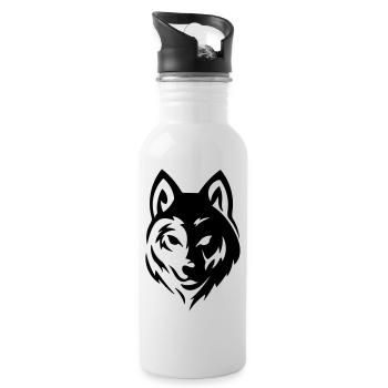 Wolf - Trinkflasche mit integriertem Trinkhalm - Weiß - Rechts