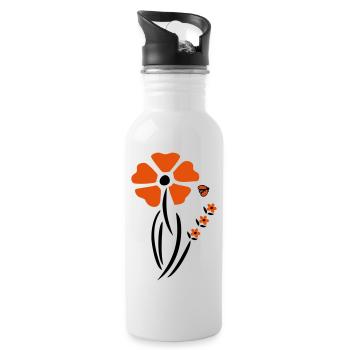 Spring with ladybug - Water bottle with straw - white - Right