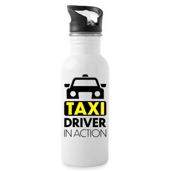 Taxi - Gourde avec paille intégrée - blanc - Droite