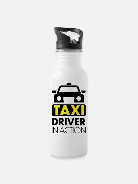 Taxi - Gourde avec paille intégrée - blanc