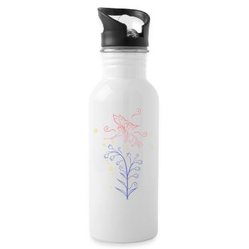 Chemise fille fée et clochette avec étoiles - Gourde avec paille intégrée - blanc - Droite