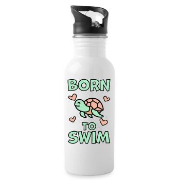 Born To Swim Bébé Natation Cadeau - Gourde avec paille intégrée - blanc - Droite