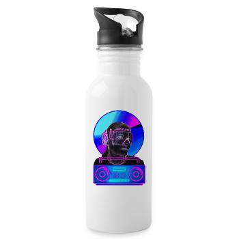 DJ Elektronische Musik Farbe Neon - Trinkflasche mit integriertem Trinkhalm - Weiß - Rechts