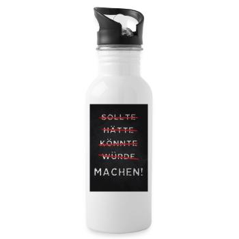 Motivation Machen Motiviren - Trinkflasche mit integriertem Trinkhalm - Weiß - Rechts