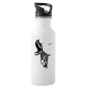 Dinosaurier Ceratosaurus - Trinkflasche mit integriertem Trinkhalm - Weiß - Rechts