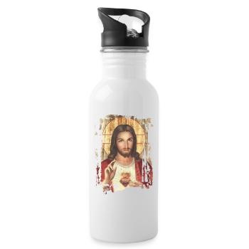 Jesus-Holy Mary Religion - Water bottle with straw - white - Right