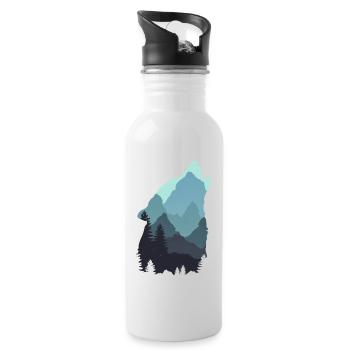 Loup - Gourde avec paille intégrée - blanc - Droite