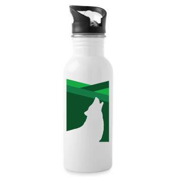 Wolf Silhouette - Gourde avec paille intégrée - blanc - Droite