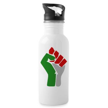 free palestine - Water bottle with straw - white - Right