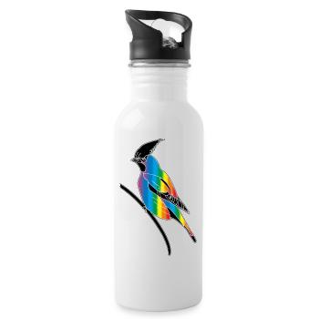 Oiseau - Gourde avec paille intégrée - blanc - Droite