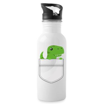 Pocket Dino - Water bottle with straw - white - Right